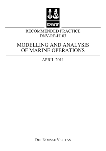 Marine Operations Modeling & Analysis: DNV-RP-H103