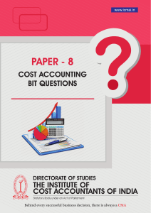 Cost MCQ CMA