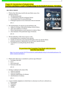 Pathophysiology Test Bank: Chapter 1 Intro