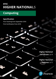 BTEC Higher Nationals Computing Specification