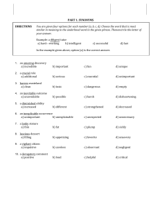 English Language Test: Synonyms, Usage, Errors