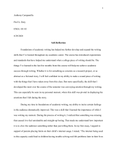 Campanella Reflective Essay