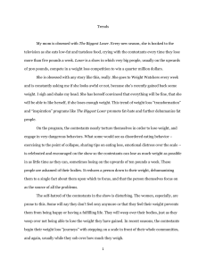 Student Example 3 Essay 1