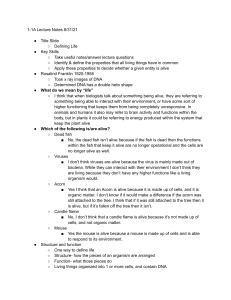 Mission College 1-1A BIO10 Notes