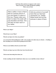 Student Questionnaire for Class Introduction