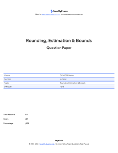 savemyexams rounding estimations and bounds igcse maths