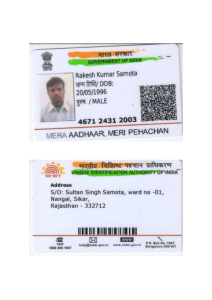 Indian Aadhaar Card: Rakesh Kumar Samota