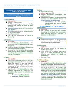 STS - SCIENTIFIC INQUIRY^J TECHNOLOGY^J AND IMPACT ON SOCIETY