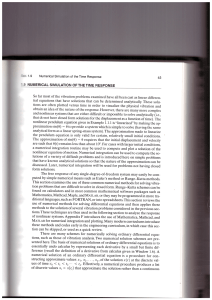 Numerical Simulation of Time Response