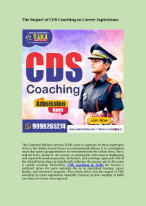 The Impact of CDS Coaching on Career Aspirations