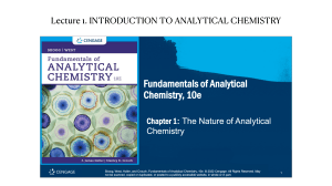 Analytical Chemistry Lecture 1 