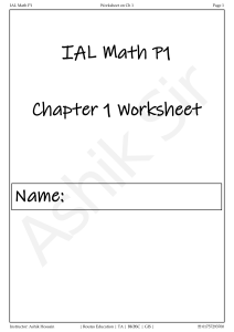 P1 Ch 1 Worksheet