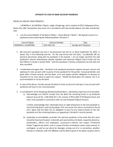 AFFIDAVIT OF LOSS OF BANK ACCOUNT PASSBOOK Page 1