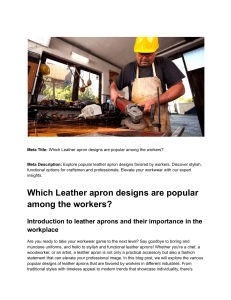 Which Leather apron designs are popular among the workers