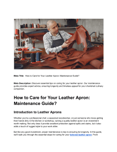 How to Care for Your Leather Apron  Maintenance Guide