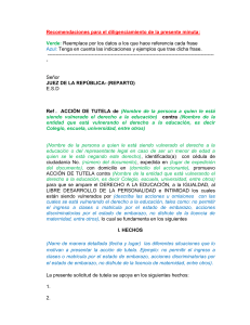 Acción de tutela - educación - Constitucional ( Grado 11 Jimenistas) 