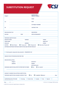 CSI Substitution Request Form - Master Template