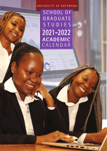 University of Botswana Graduate Studies Calendar 2021-2022