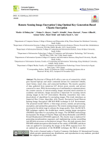 Remote Sensing Image Encryption Using Optimal Key Generation-Based Chaotic Encryption (1)