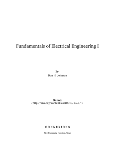 Fundamentals of Electrical Engineering I Textbook