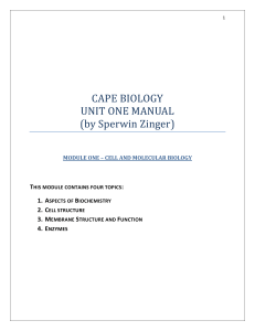 CAPE BIOLOGY Unit 1 Complete