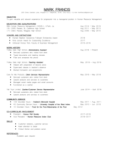 Mark Francis Resume - Template