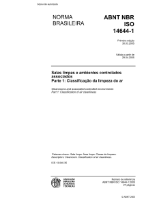 ABNT NBR ISO 14644-1: Classificação da Limpeza do Ar