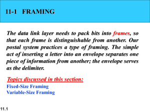 Data Link Layer Framing: Fixed & Variable Size