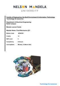 Fluid Mechanics 201 Syllabus