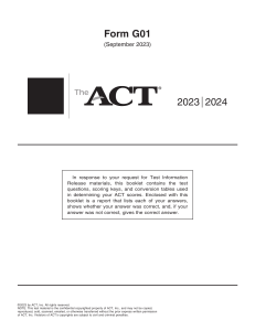 2023 September ACT Form G01  1 