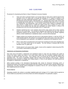 Policy 5430 - 2nd read Class Rank