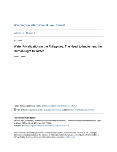 Water Privatization & Human Right to Water in the Philippines