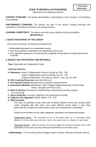 COT 1 INDEPENDENT AND DEPENDENT EVENTS