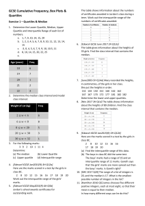 GCSECumulativeFrequencyBoxPlotsQuartiles