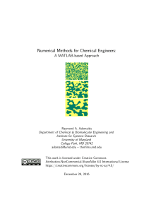 Numerical Methods for Chemical Engineers with MATLAB