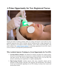 Aesthetic Injector Training for RNs: Career Opportunity