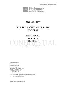 palomar Technical Service Manual StarLux500 