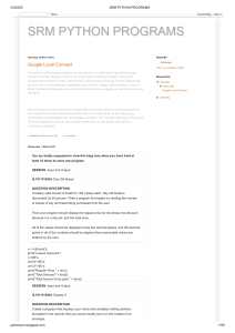 SRM Python Programs: Exercises and Solutions