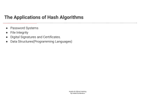 Hash Algorithm Applications