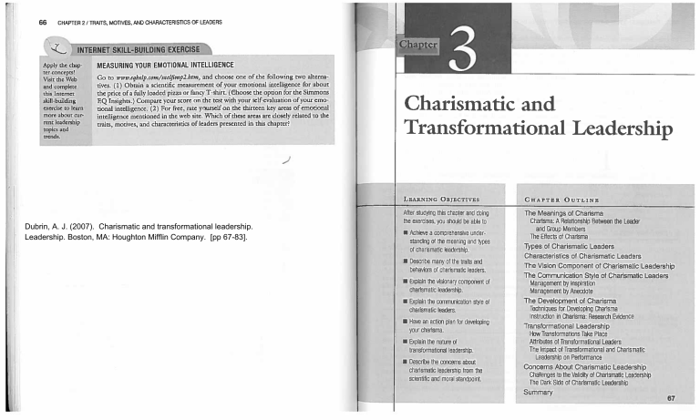 Charismatic & Transformational Leadership Chapter