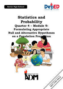 Statistics & Probability Module: Hypothesis Testing