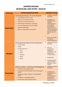 Jahresplanung Bewegung und Sport 2. Klasse