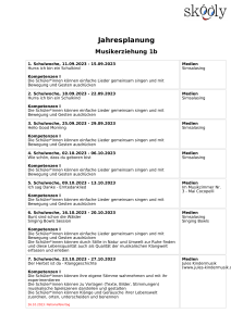 Jahresplanung Musikerziehung 1b