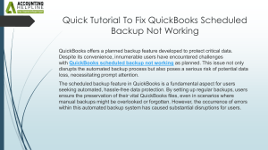 How to fix QuickBooks Scheduled Backup Not Working Issue