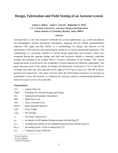 Aerostat System Design, Fabrication & Field Testing