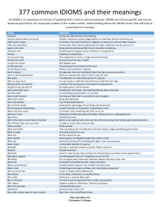 377 Common English Idioms and Their Meanings