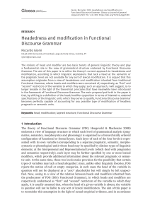 Headedness & Modification in Functional Discourse Grammar