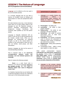 Nature of Language: Definitions & Characteristics