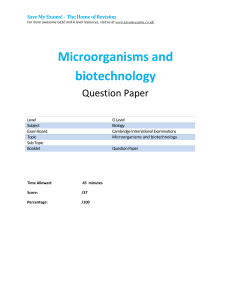 Microorganisms & Biotechnology O Level Biology Question Paper