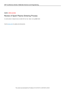 Spark Plasma Sintering Process Review